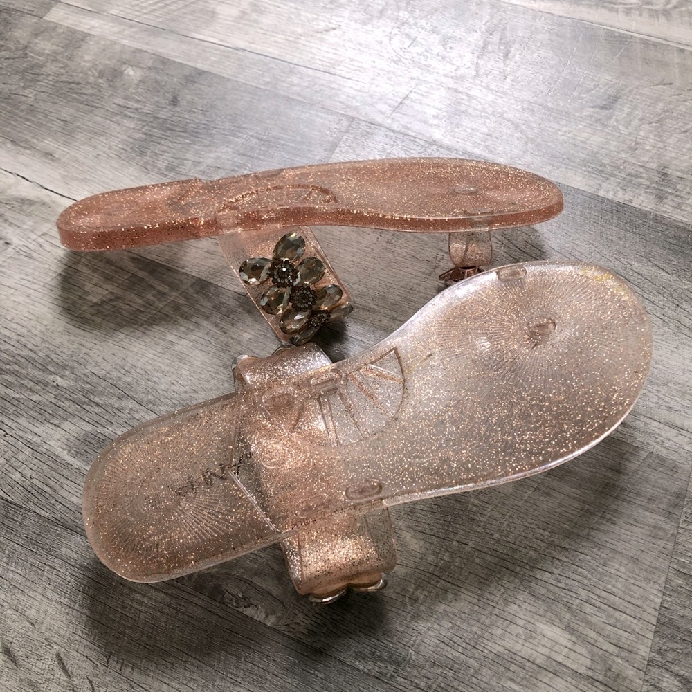 ANNA Women's Size 10 Glitter Glam Sandals Sparkle Glitter Gold Toe Loop - Picture 4 of 4